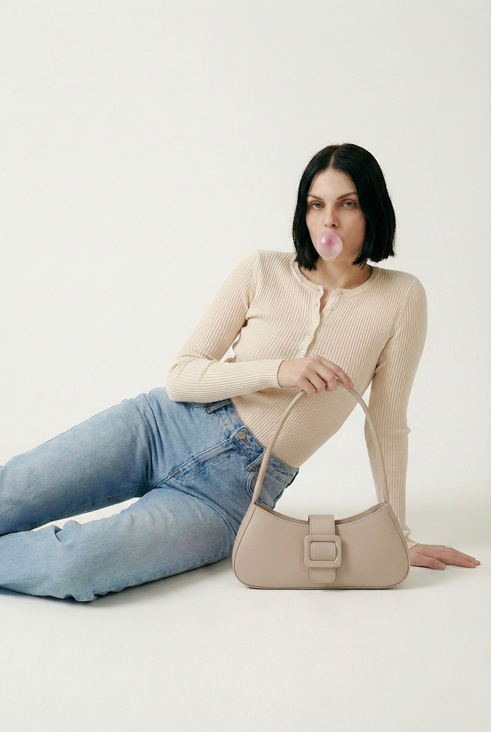 حقيبة كتف بسيطة مع حزام