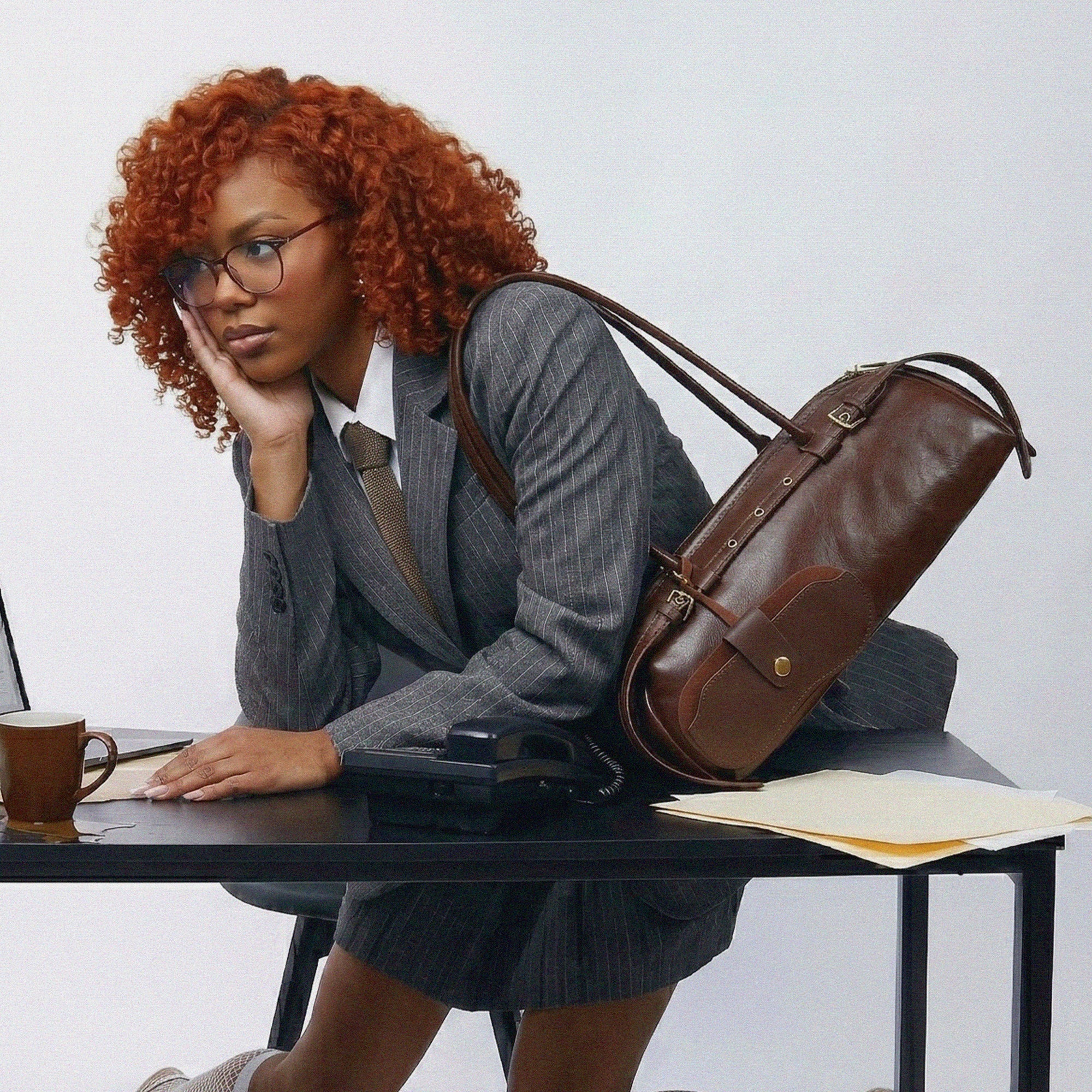 East West Leather Shoulder Bag