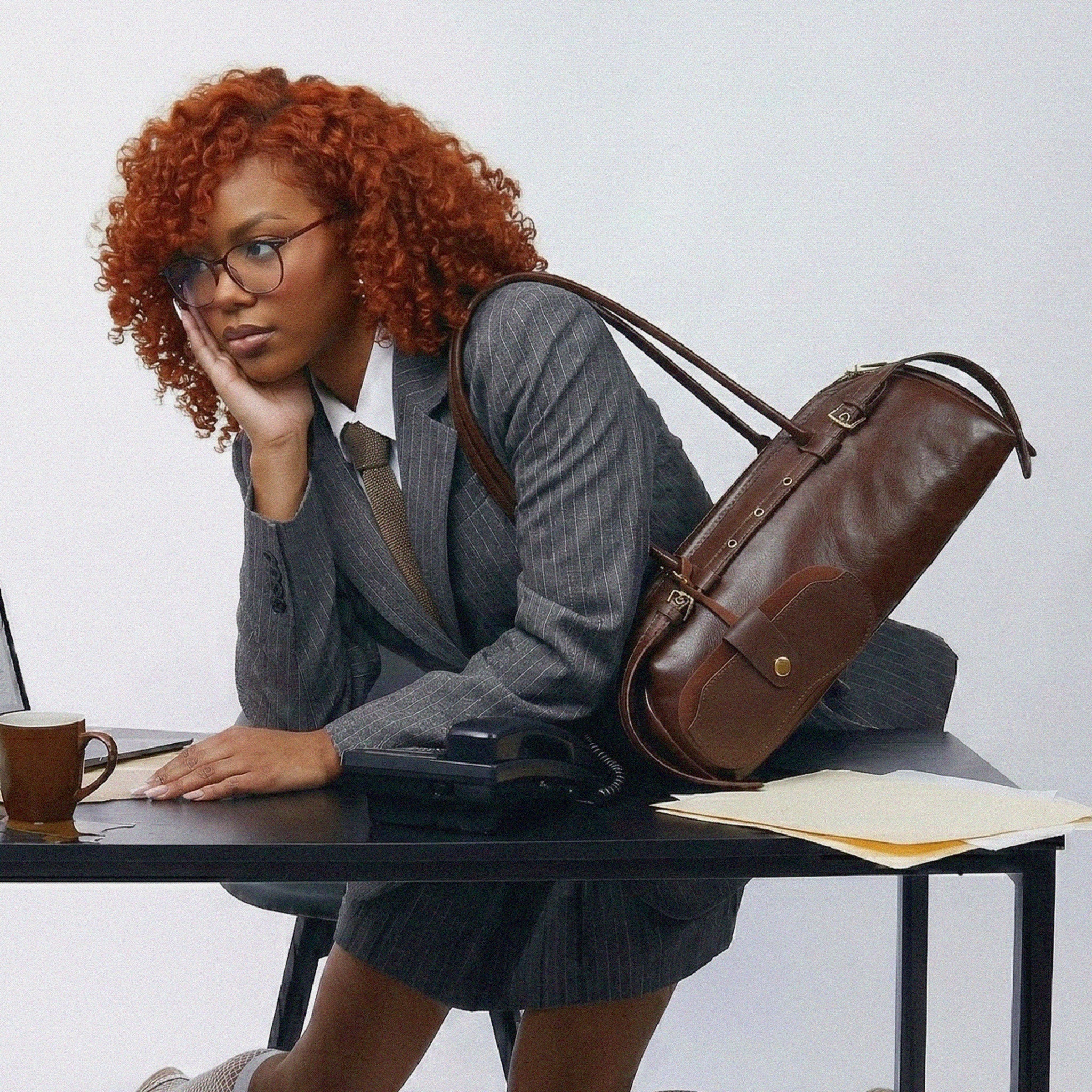 East West Leather Shoulder Bag