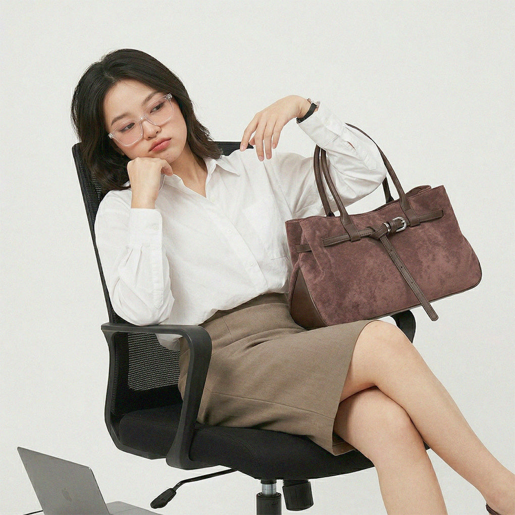 Gia Belted Suede Bag