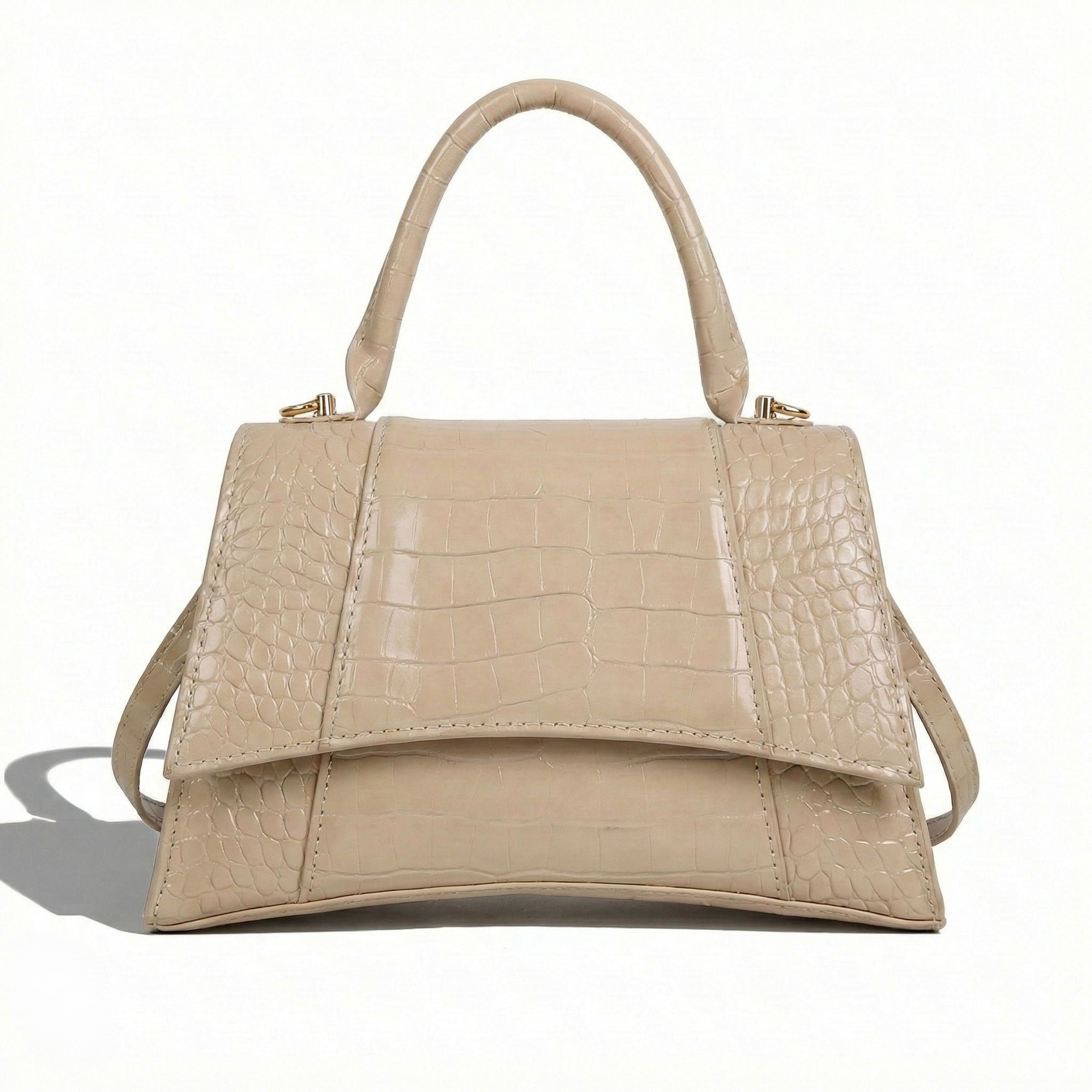 Hourglass Crocodile Pattern Handbag