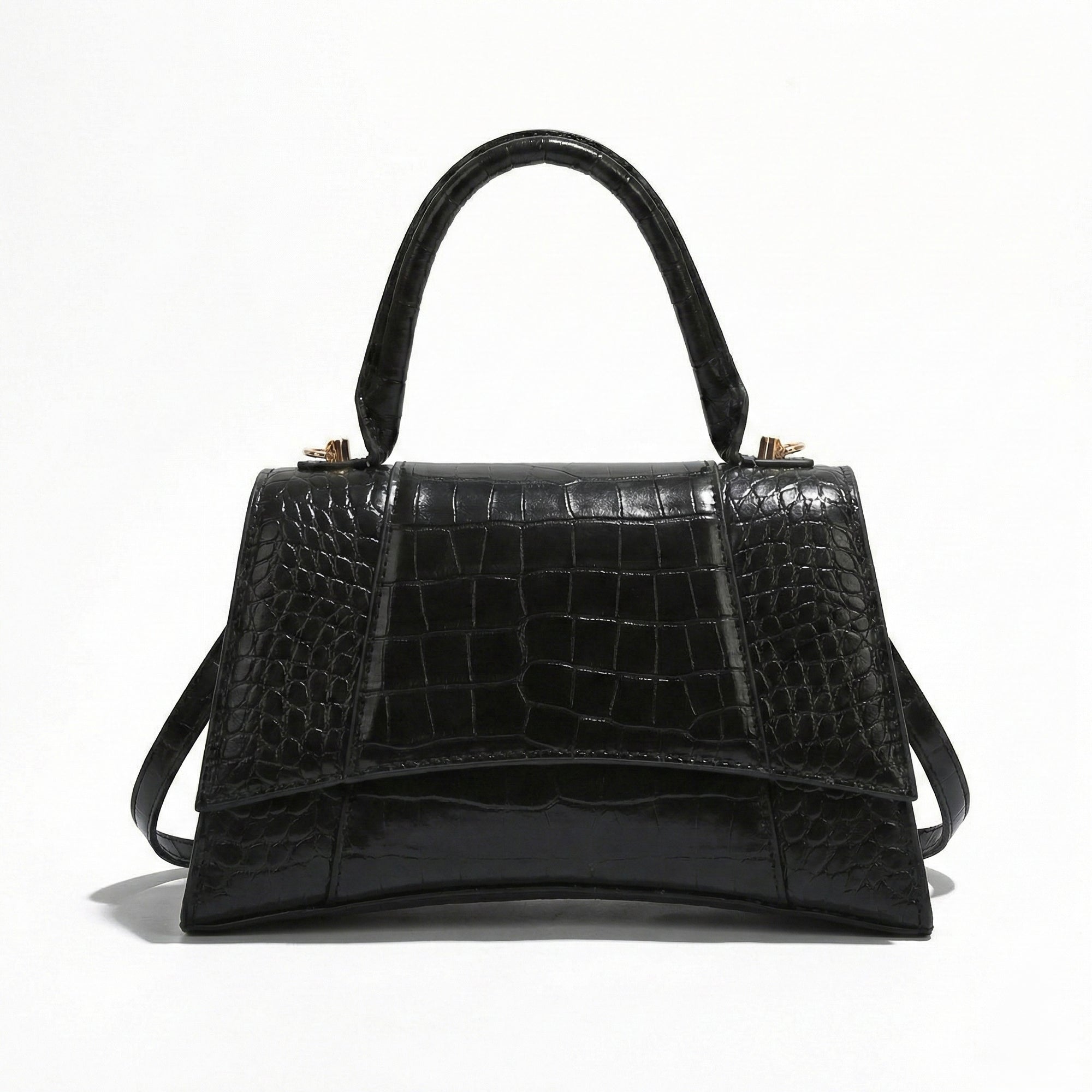Hourglass Crocodile Pattern Handbag