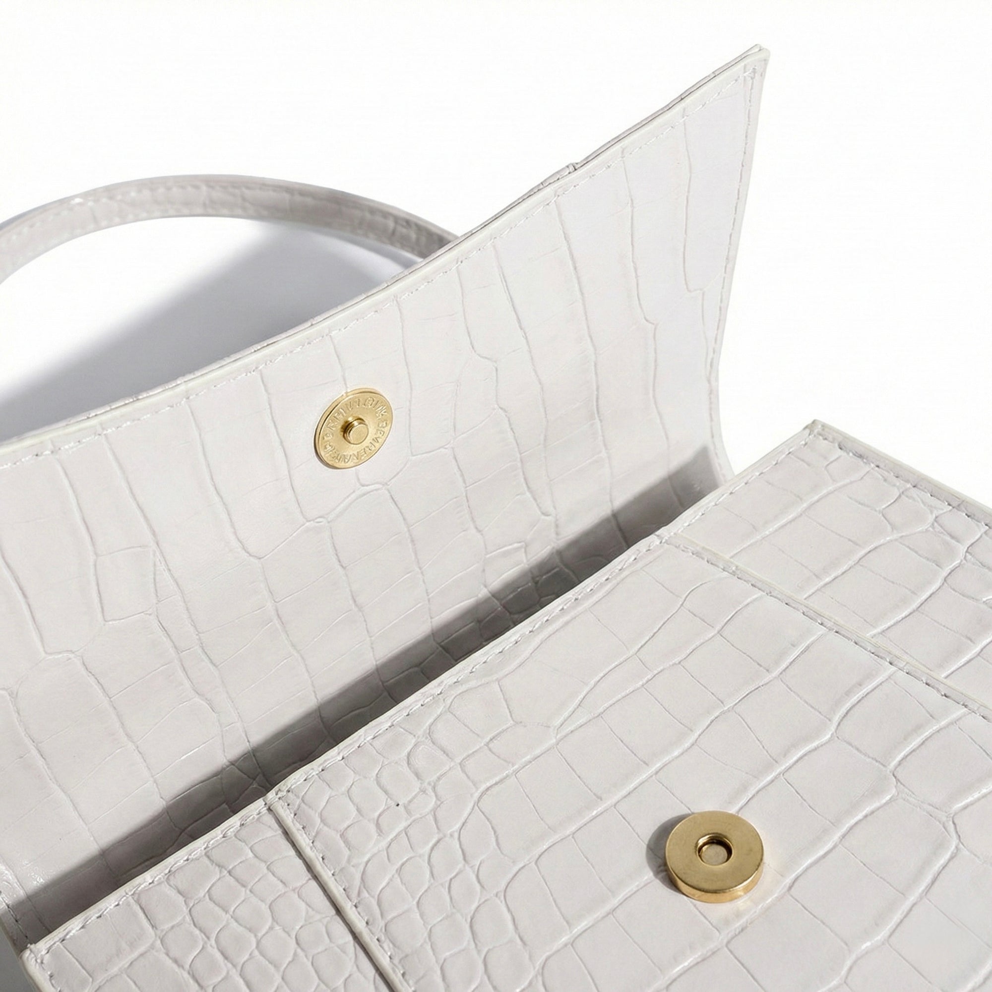 حقيبة يد بنمط التمساح على شكل الساعة الرملية