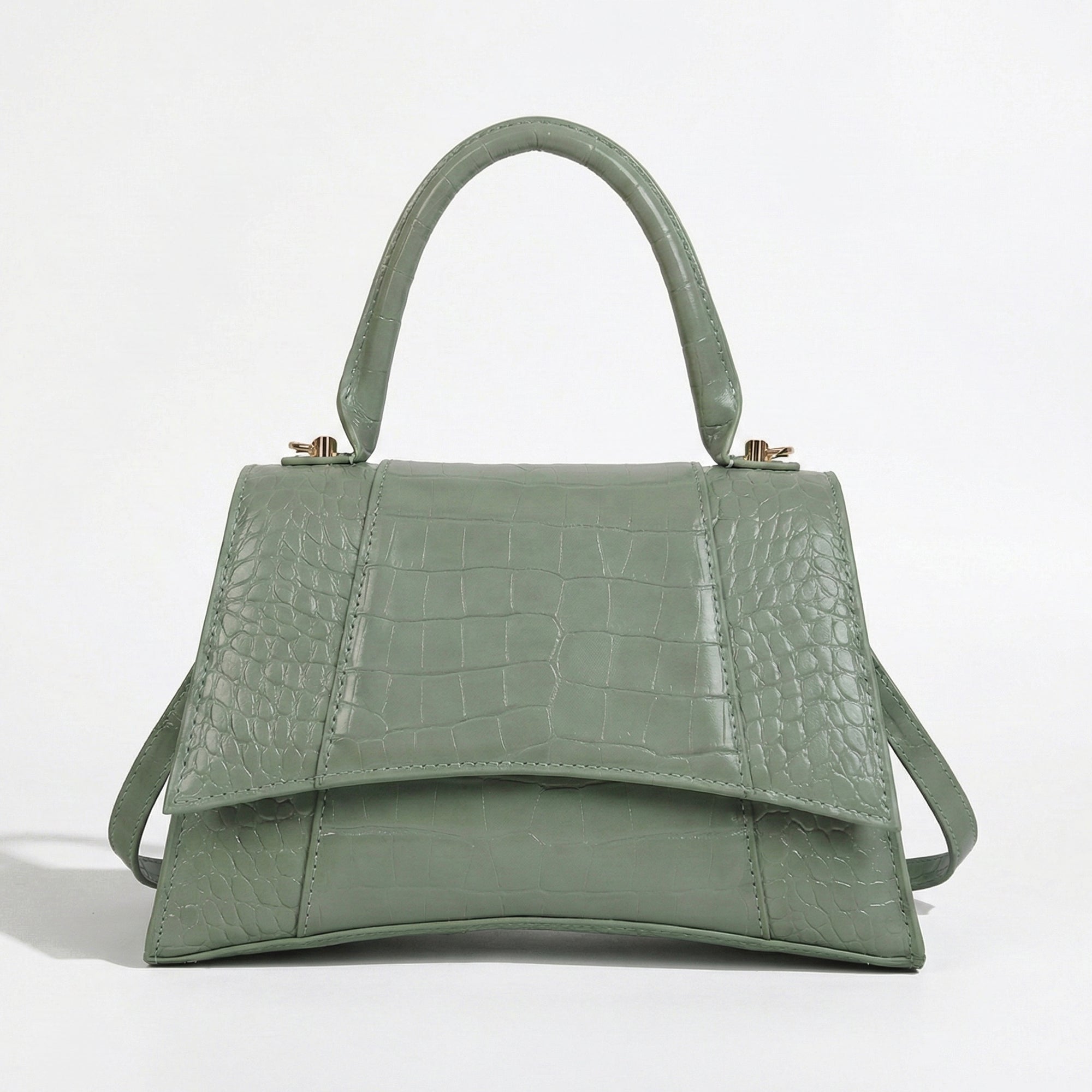 Hourglass Crocodile Pattern Handbag