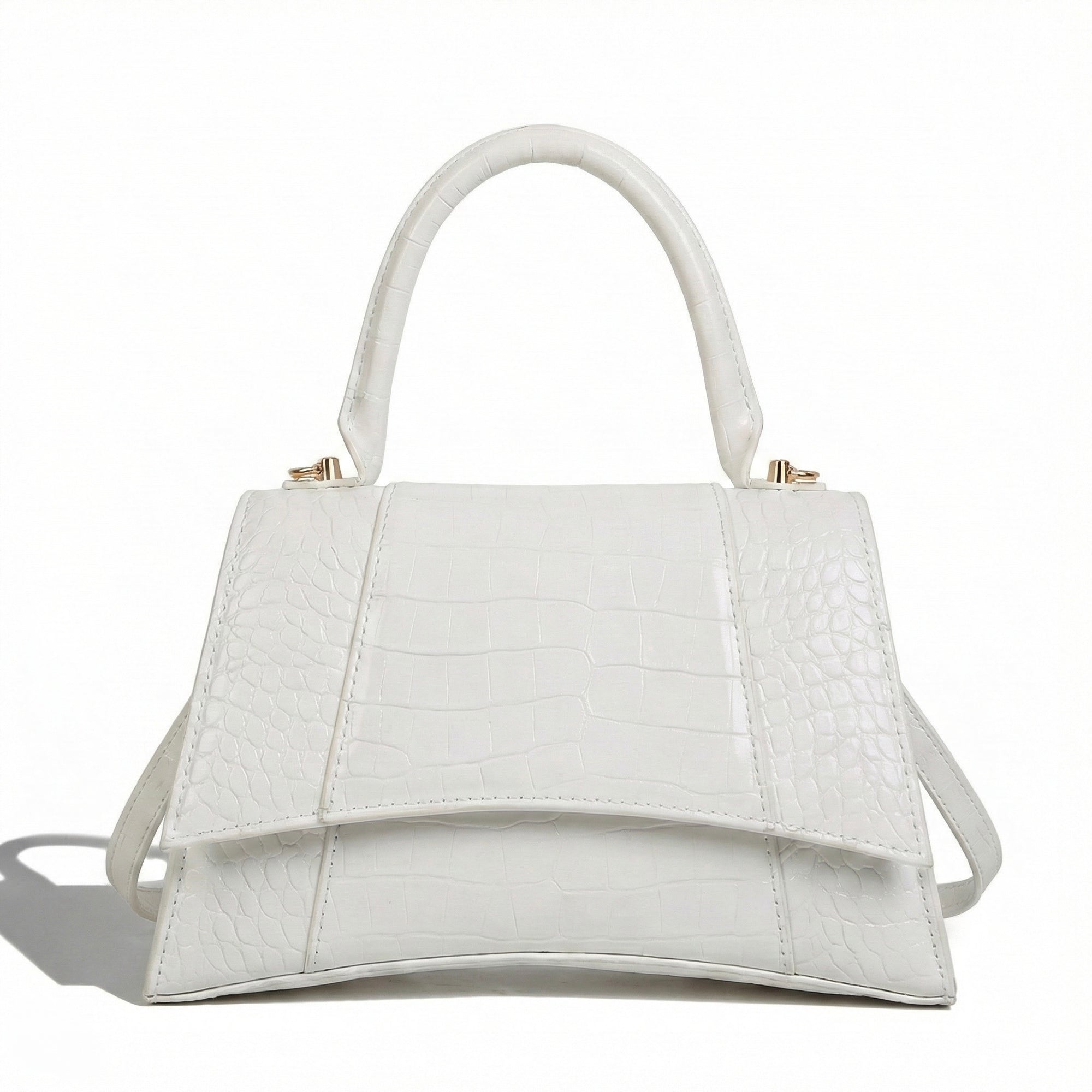 Hourglass Crocodile Pattern Handbag
