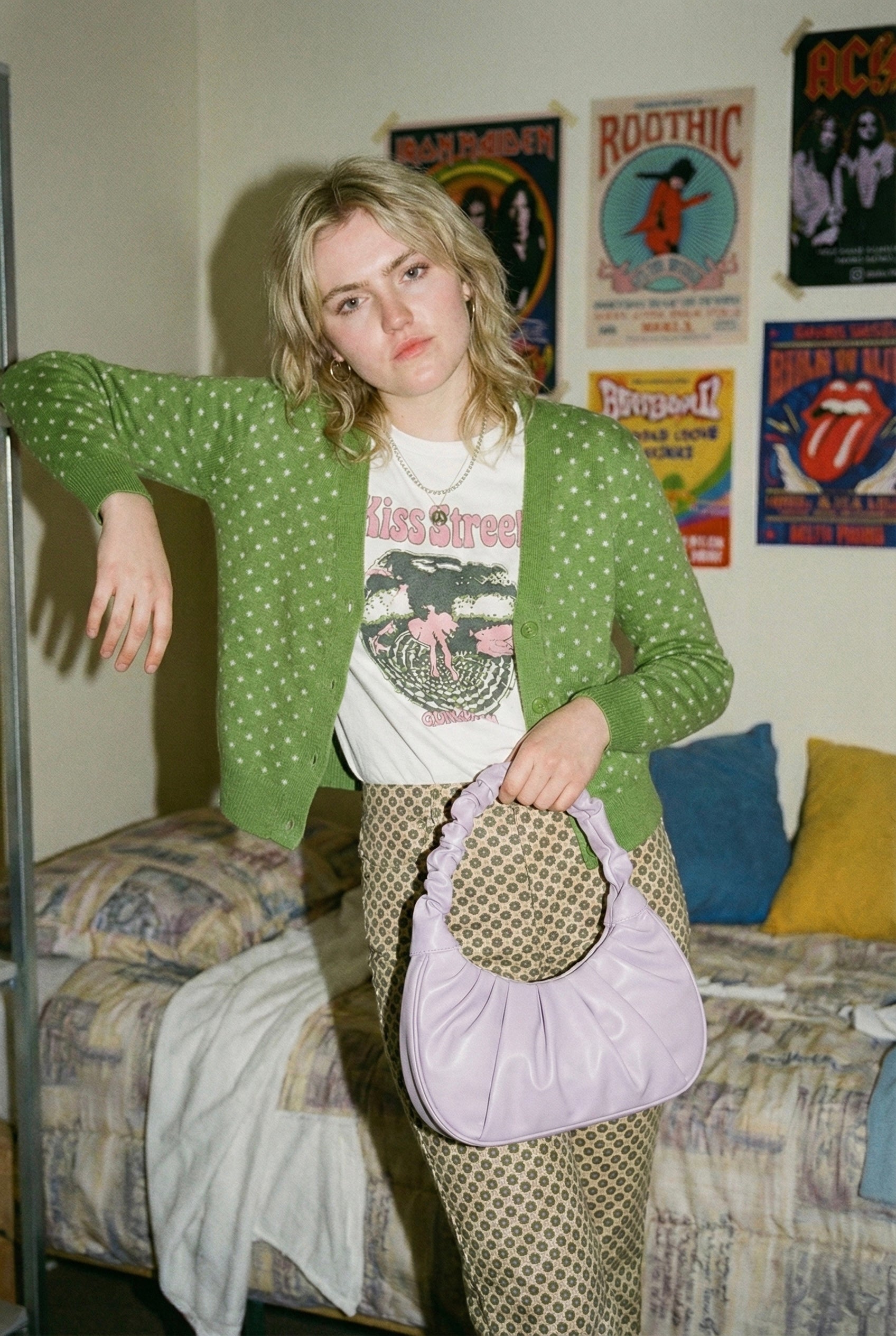 Ripple Faux Leather Handbag