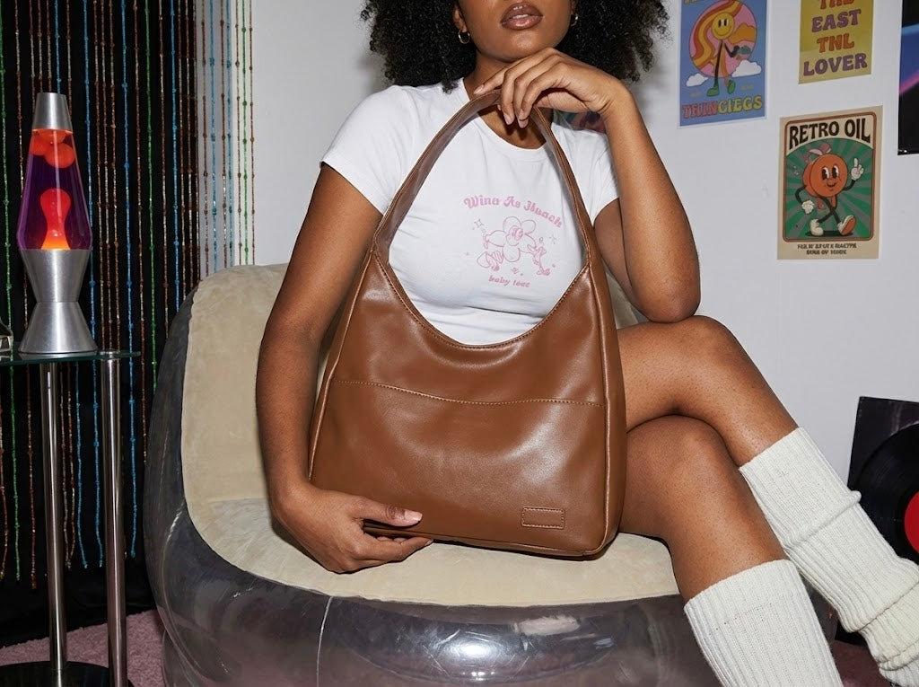 Femme Faux Leather Shoulder Bag